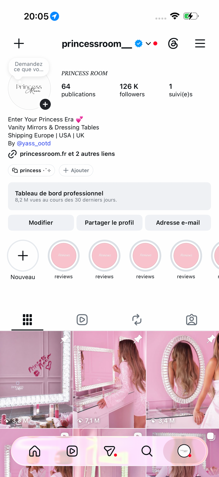 Profil TikTok Princess Room