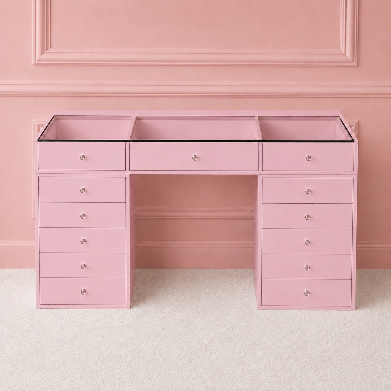 Pink vanity