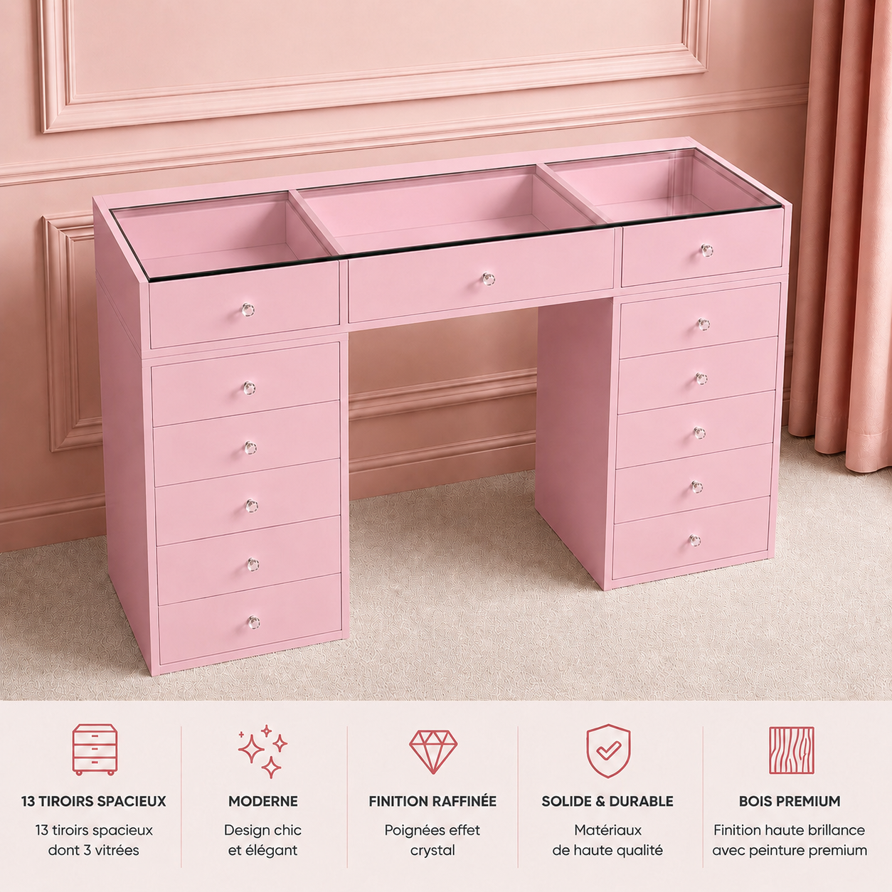 Pink vanity