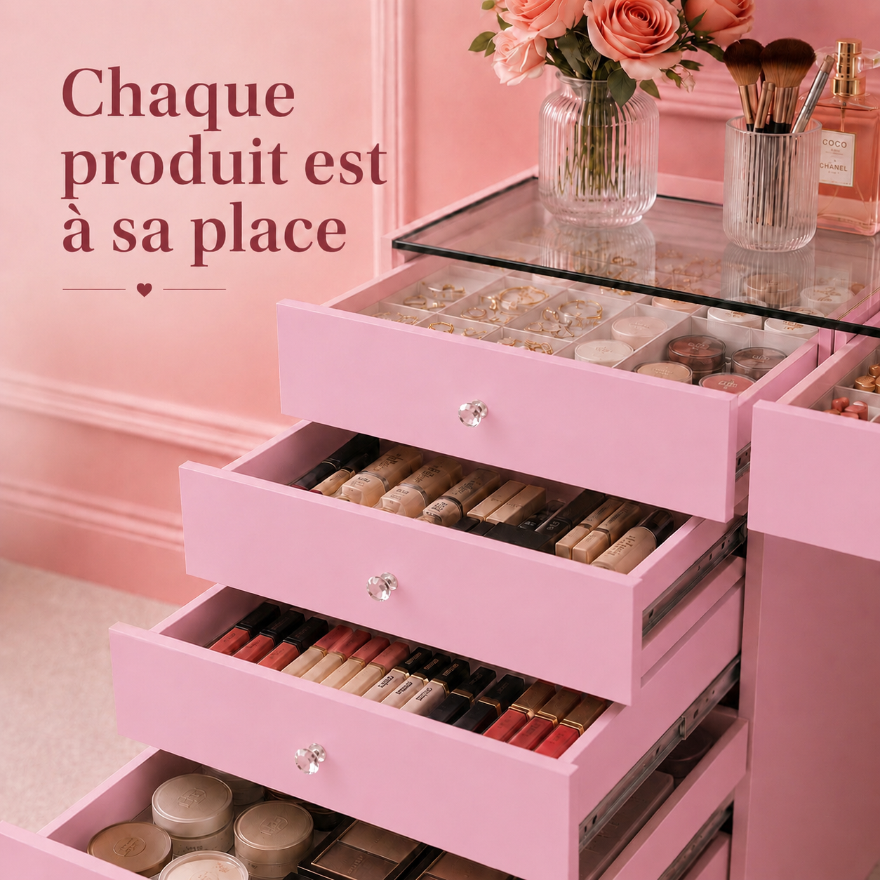 Pink vanity